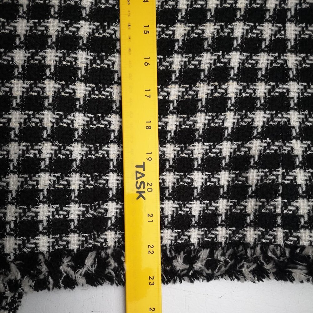 Denver Hayes Ladies Size XL Black & White Checkered Lined Fringed Blazer - Picture 10 of 10